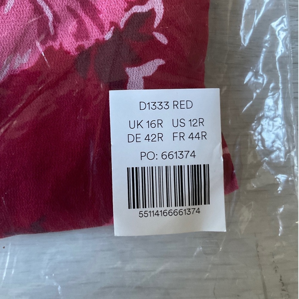 BODEN Brooke Tie Neck Tea Dress Cranberry Red, Delicate Vine Size 12R New W/ Tag - Picture 7 of 7